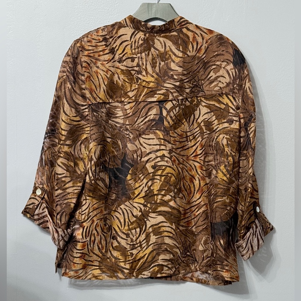 Ruby Rd. Multicolor Patterned Women's Sheer Blazer - image 2